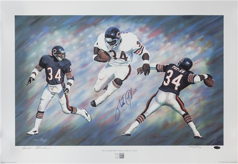 Walter Payton Signed Pro Football Hall of Fame Collectors Litho Print - LE 1883/1993 (Steiner)